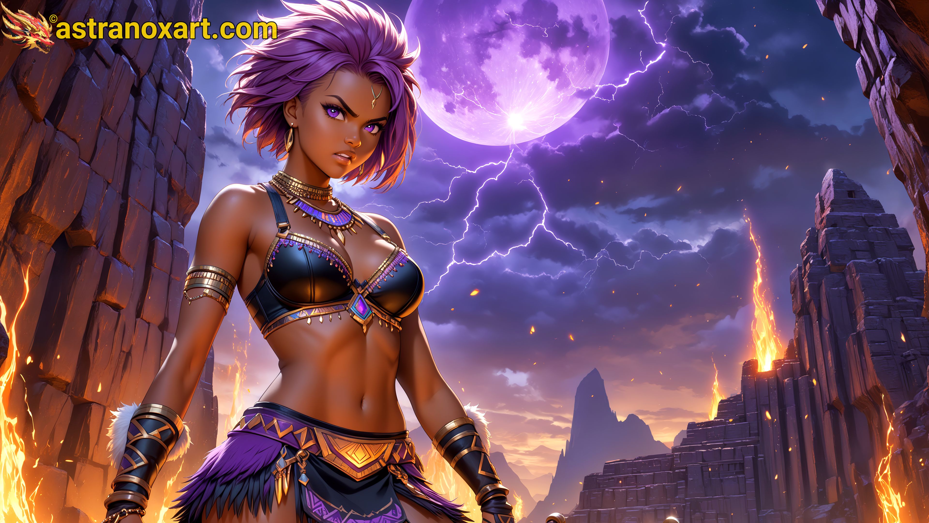 Amazing Young Female  at  - Download Free 4K Wallpaper Fantasy wallpaper with  Eyes and  Hair.