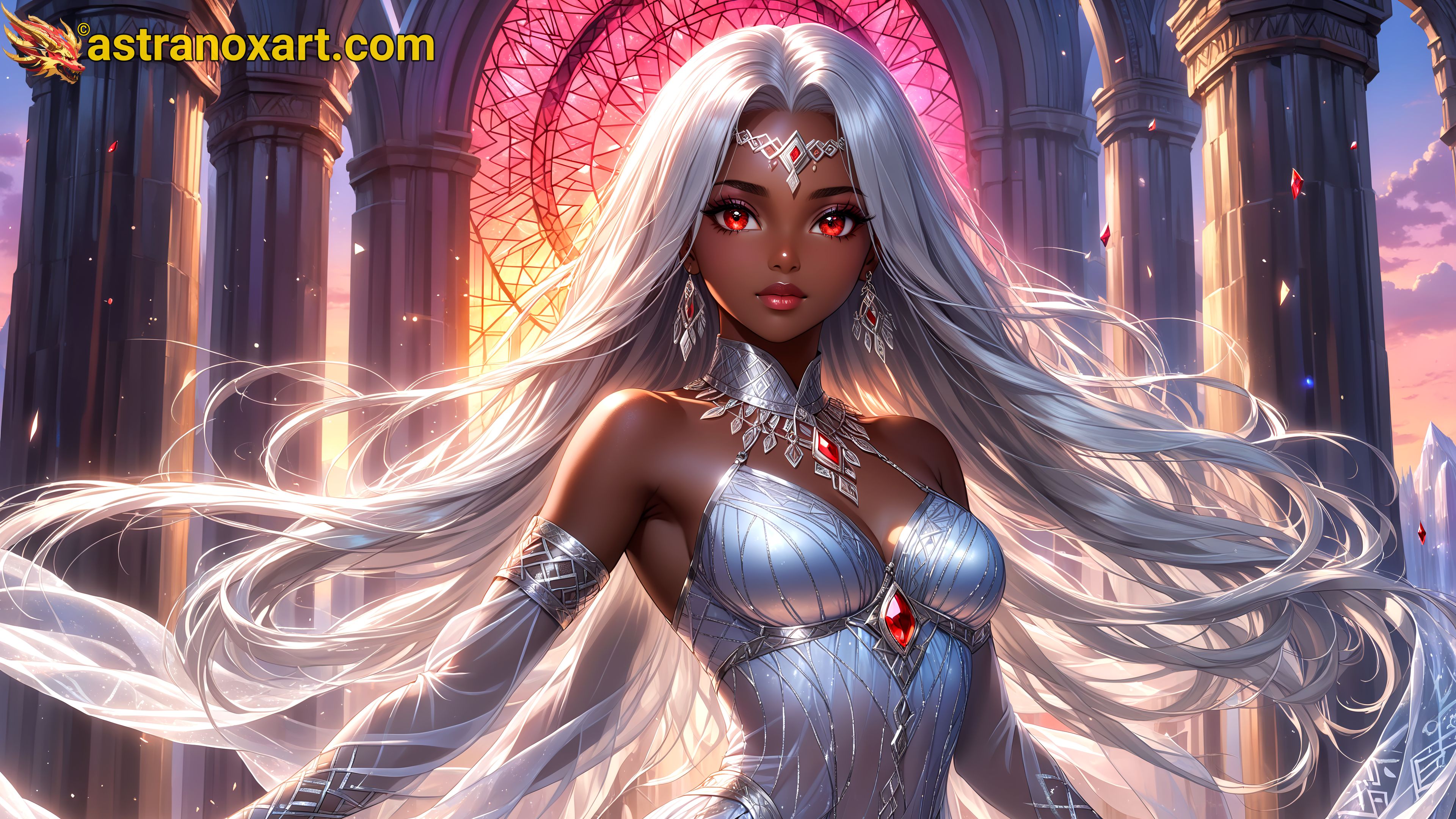 Amazing Young Female  at  - Download Free 4K Wallpaper Fantasy wallpaper with  Eyes and  Hair.