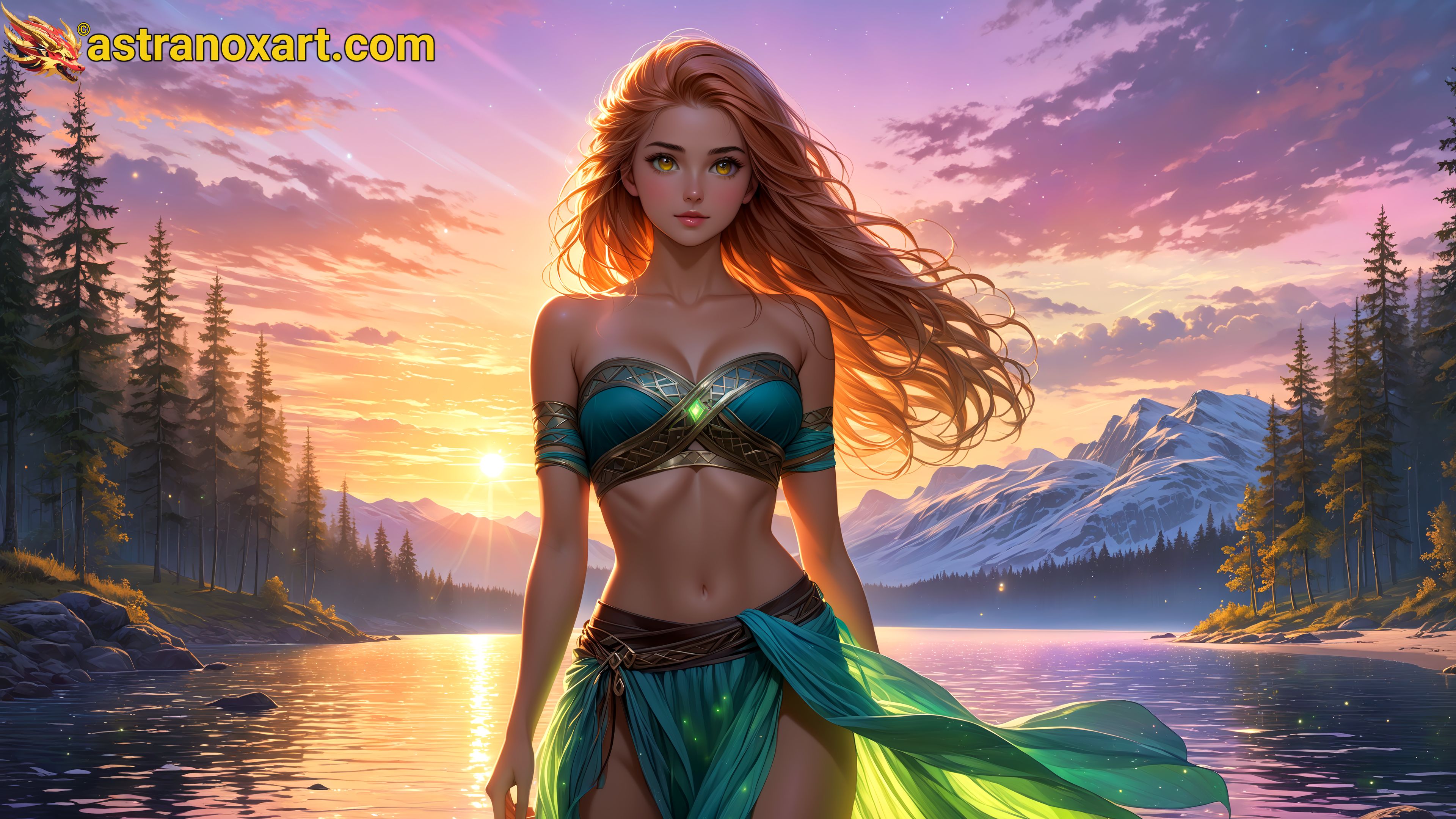 Amazing Young Female  at  - Download Free 4K Wallpaper Fantasy wallpaper with  Eyes and  Hair.