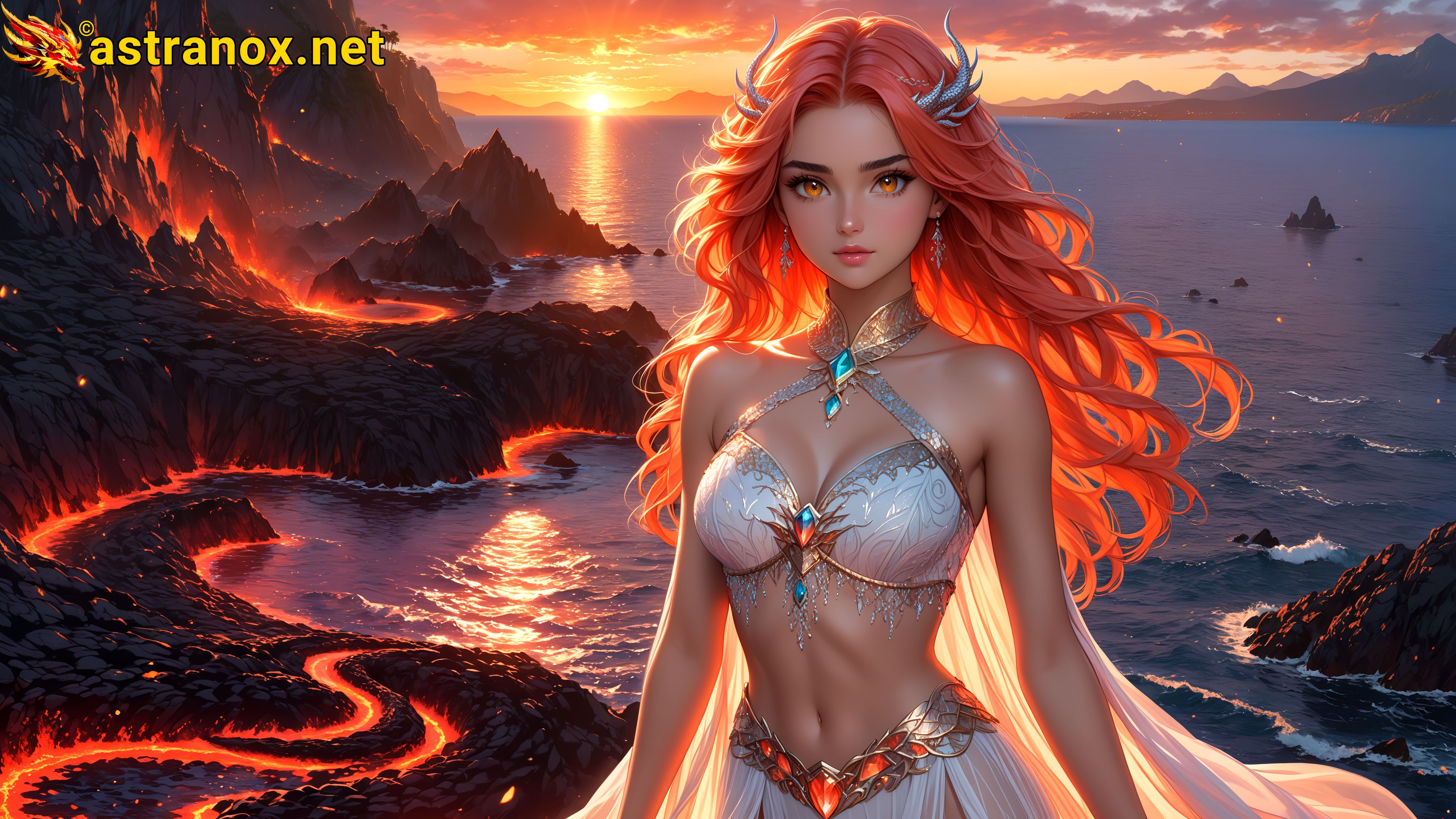 Amazing Young Female  at  - Download Free 4K Wallpaper Fantasy wallpaper with  Eyes and  Hair.