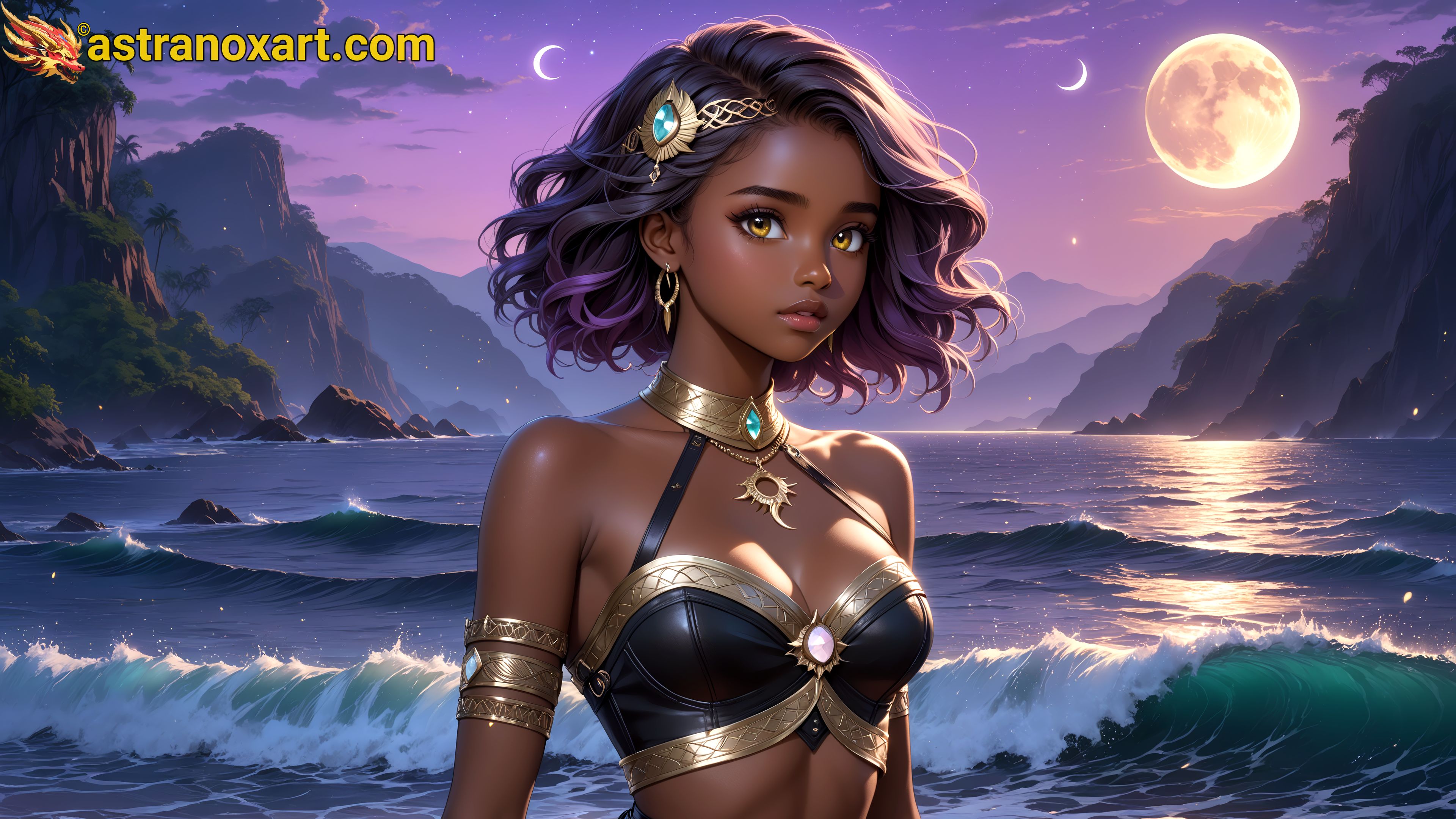 Amazing Young Female  at  - Download Free 4K Wallpaper Fantasy wallpaper with  Eyes and  Hair.