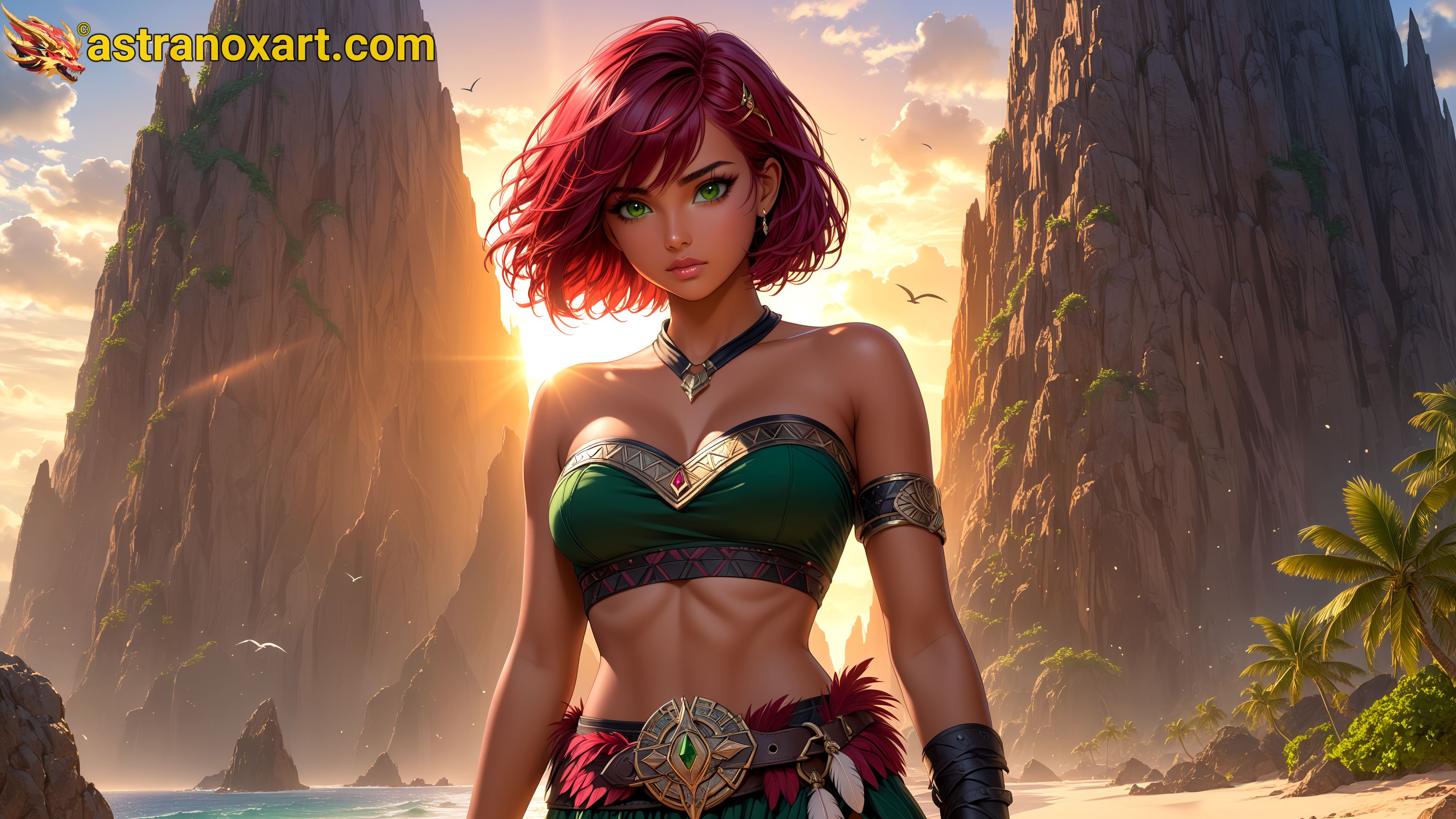 Amazing Young Female  at  - Download Free 4K Wallpaper Fantasy wallpaper with  Eyes and  Hair.