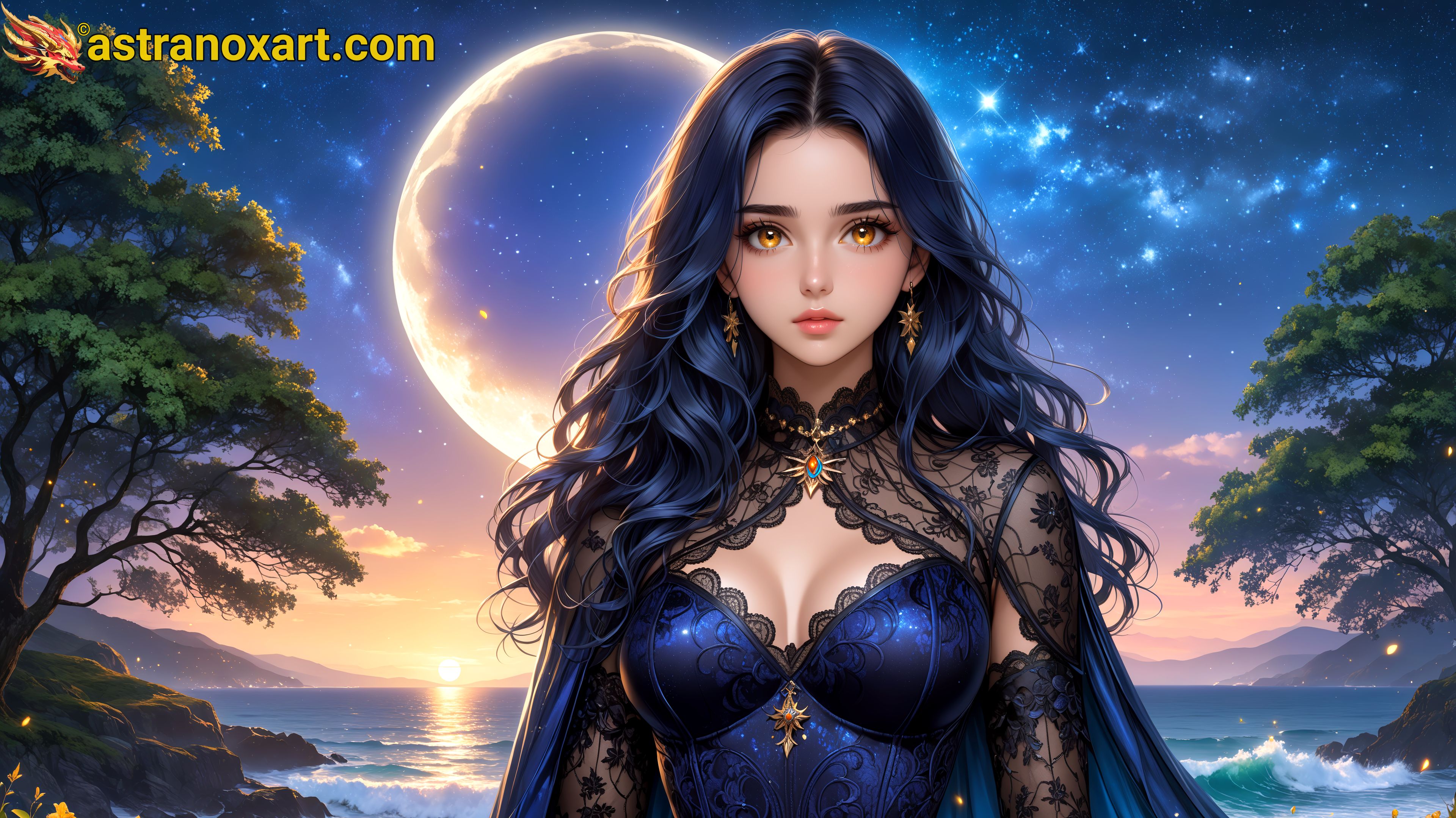 Amazing Young Female  at  - Download Free 4K Wallpaper Fantasy wallpaper with  Eyes and  Hair.