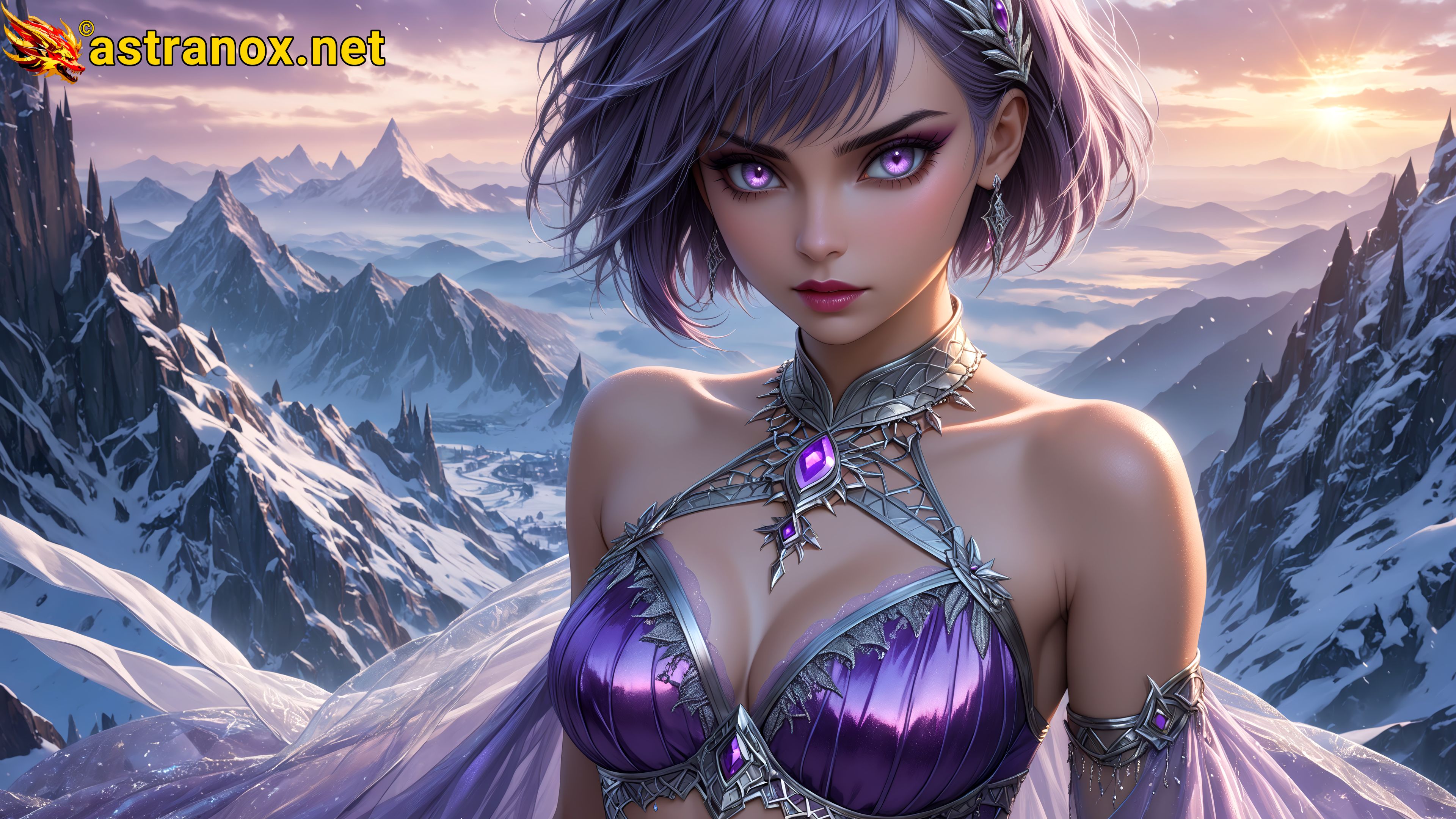 Amazing Young Female  at  - Download Free 4K Wallpaper Fantasy wallpaper with  Eyes and  Hair.