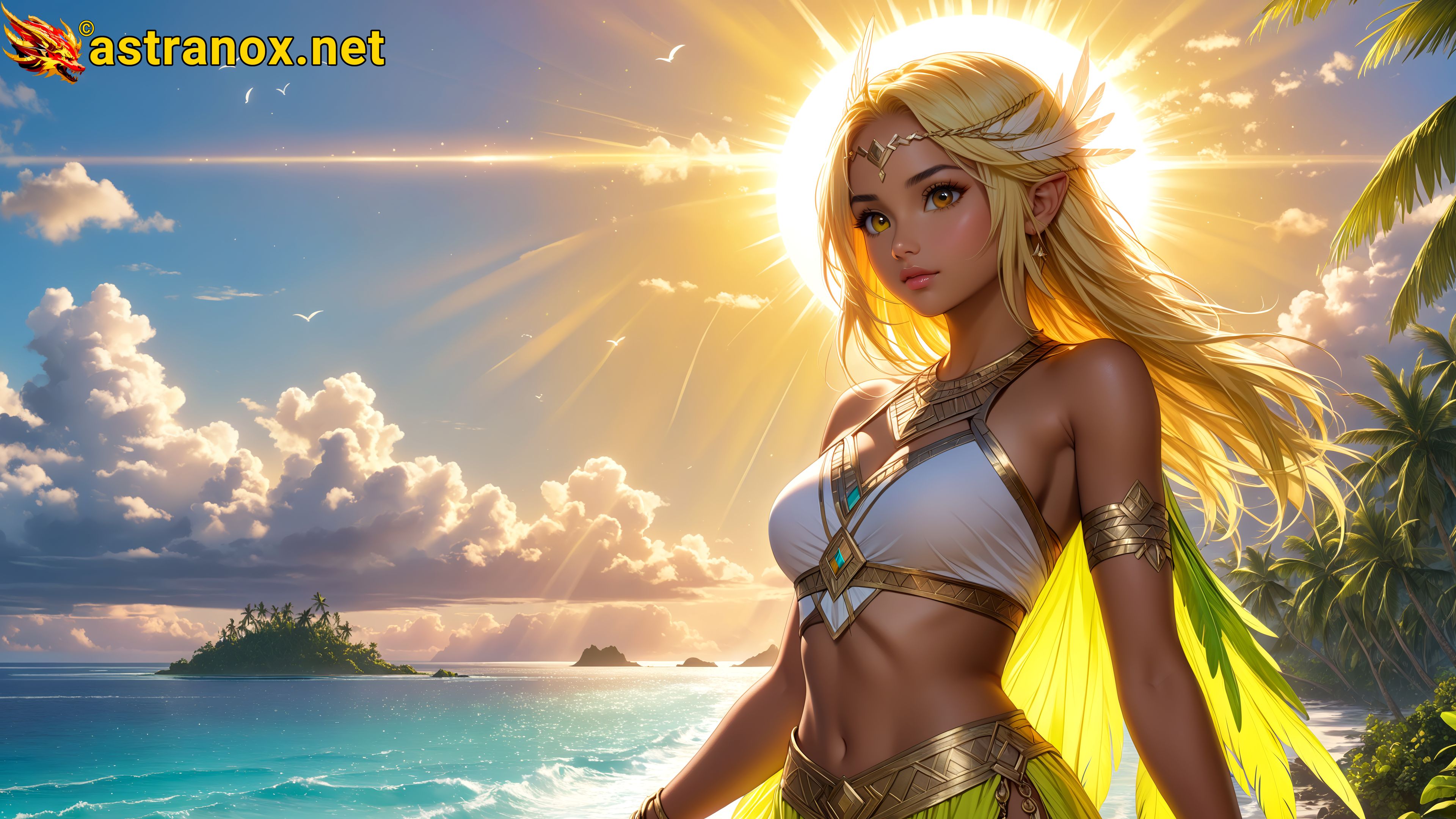 Amazing Young Female  at  - Download Free 4K Wallpaper Fantasy wallpaper with  Eyes and  Hair.