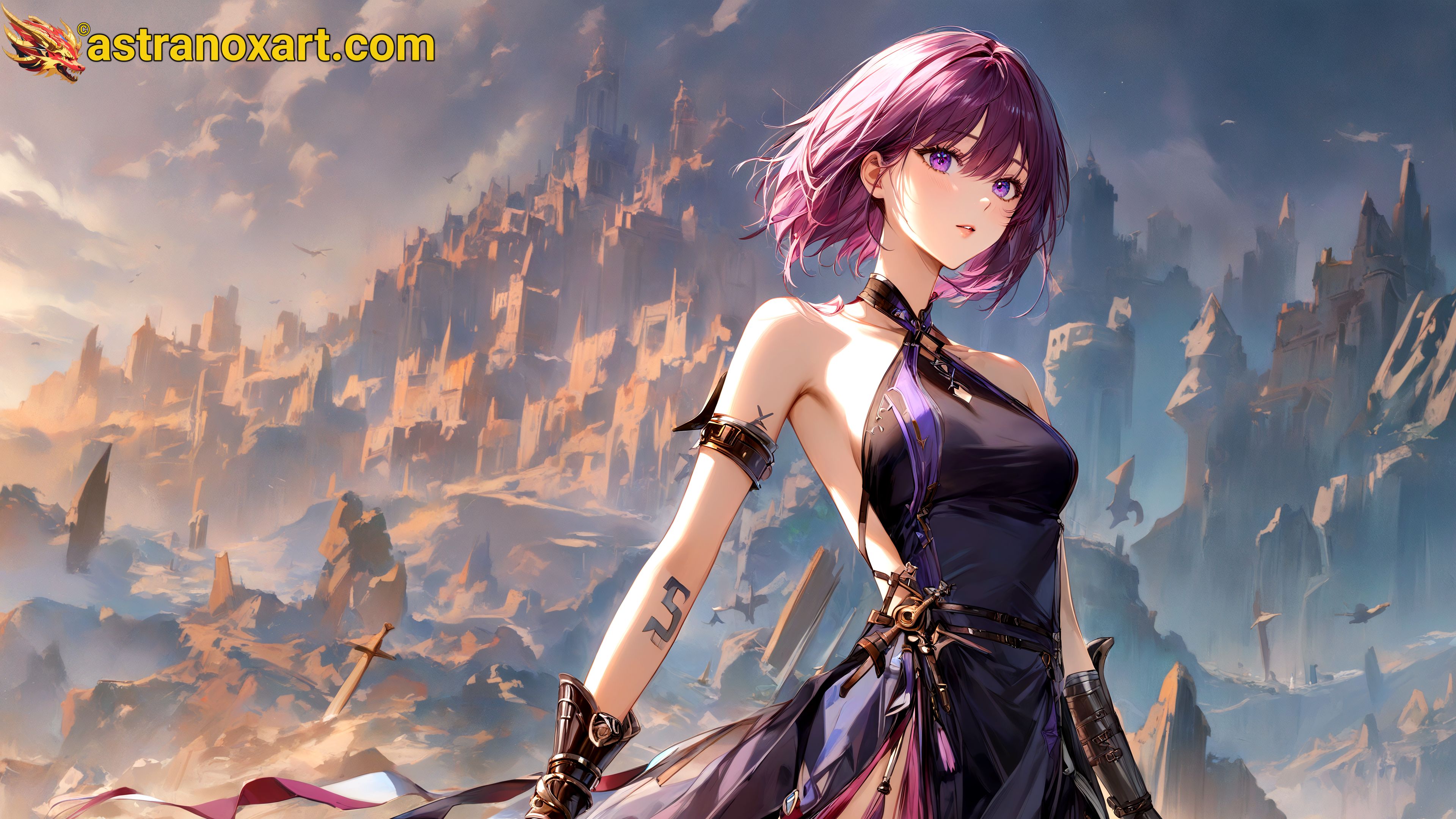 Amazing Young Female  at  - Download Free 4K Wallpaper Fantasy wallpaper with  Eyes and  Hair.