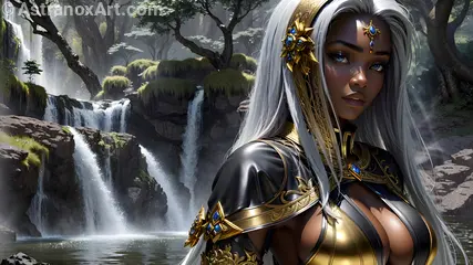 Mysterious sorcerer by a tranquil pond at dawn, radiating enchantment and magic - Fantasy HD 2K 4K wallpaper