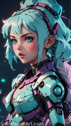 Futuristic cyborg Enchantress stands before cybernetic zoo in breathtaking 4K wallpaper. Cybernetically enhanced animals housed in neon-lit enclosures and advanced futuristic fashion exhibits. Perfect for anime lovers, dark fantasy fans, or those who appreciate technology's potential to enhance our world.