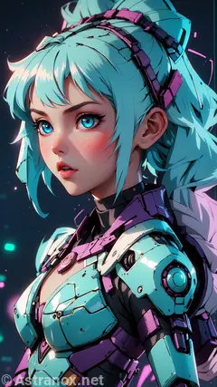 Futuristic cyborg Enchantress stands before cybernetic zoo in breathtaking 4K wallpaper. Cybernetically enhanced animals housed in neon-lit enclosures and advanced futuristic fashion exhibits. Perfect for anime lovers, dark fantasy fans, or those who appreciate technology's potential to enhance our world.