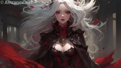 A haunting 4K wallpaper depicting a stunningly beautiful plague priestess with glowing crimson eyes, of Rwandan, Argentine, and Vietnamese origins, clad in a revealing black corset adorned with eldritch runes and a tattered crimson skirt, emerging from The Blighted Fen, a polluted marsh realm tainted by ancient pestilent sorcery.