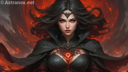 Blood Portal: A powerful 4K wallpaper featuring a female necromancer with a blood portal to an otherworldly realm.