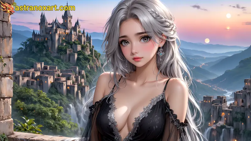 Amazing Young Female  at  - Download Free 4K Wallpaper Fantasy wallpaper with  Eyes and  Hair.