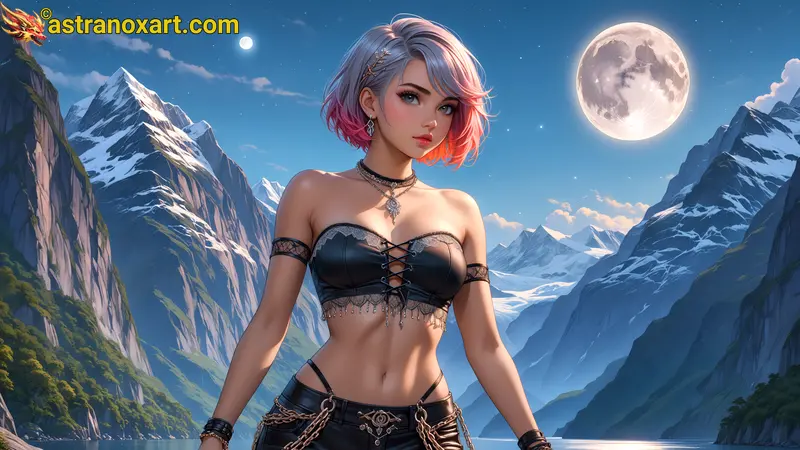 Amazing Young Female  at  - Download Free 4K Wallpaper Fantasy wallpaper with  Eyes and  Hair.