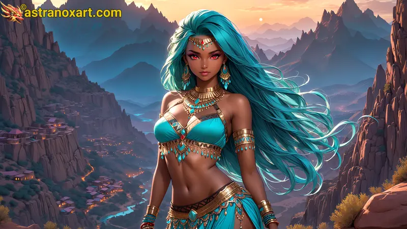 Amazing Young Female  at  - Download Free 4K Wallpaper Fantasy wallpaper with  Eyes and  Hair.