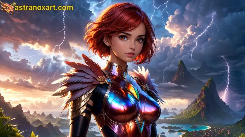 Amazing Young Female  at  - Download Free 4K Wallpaper Fantasy wallpaper with  Eyes and  Hair.