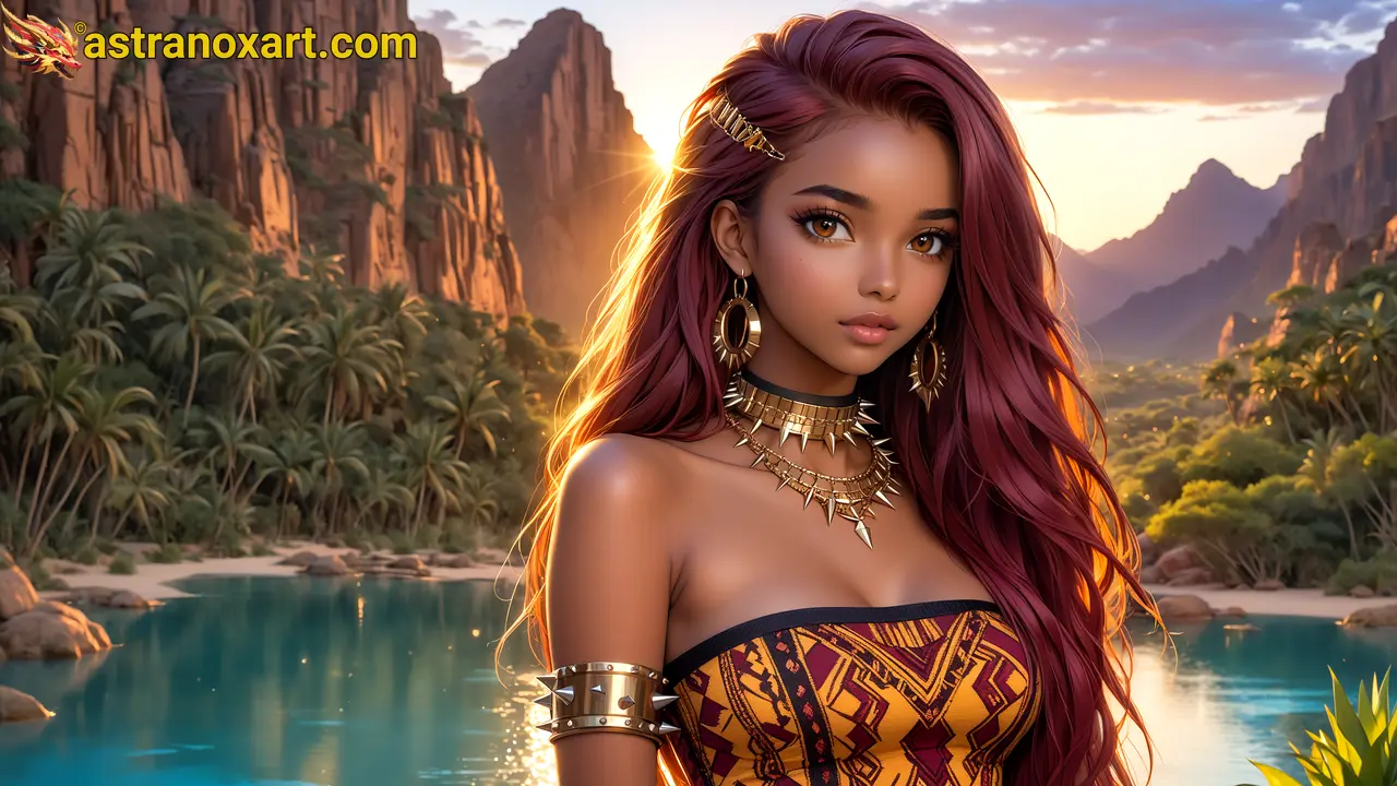 Amazing Young Female  at  - Download Free 4K Wallpaper Fantasy wallpaper with  Eyes and  Hair.