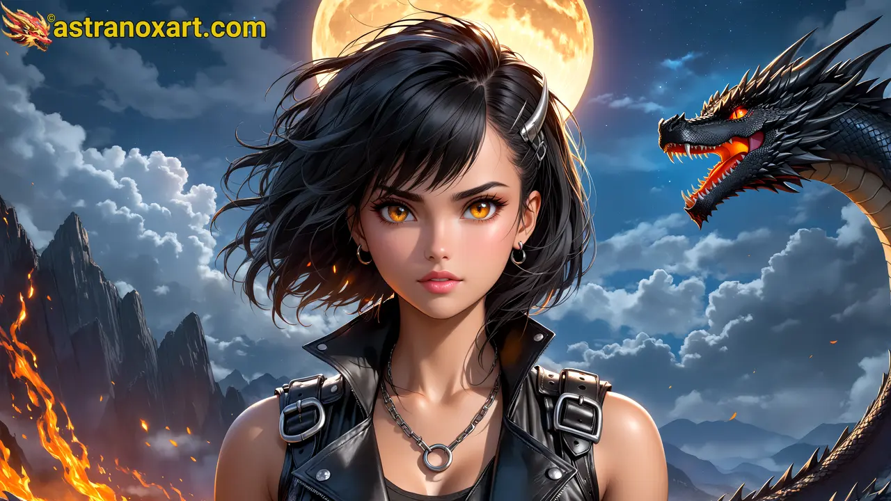 Amazing Young Female  at  - Download Free 4K Wallpaper Fantasy wallpaper with  Eyes and  Hair.